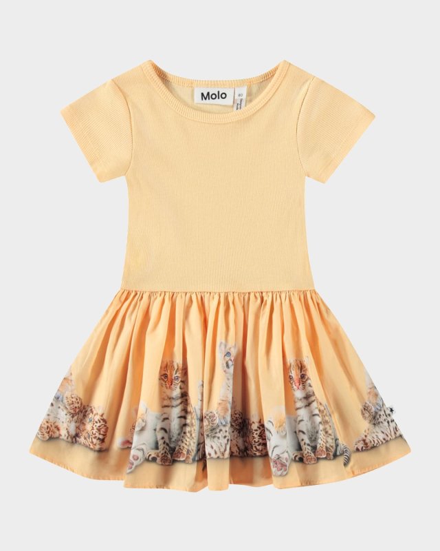 Girl's Carin Short-Sleeve Combo Dress, Size 6M-2